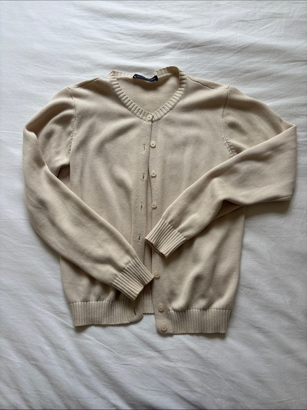 Brandy Melville Cream V-Neck Button Cardigan